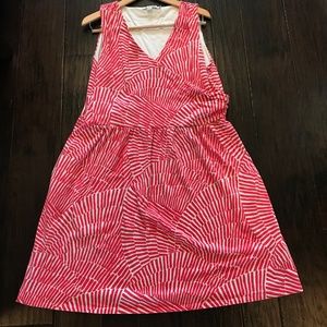 Boden Coral Print Knit Sleeveless Dress